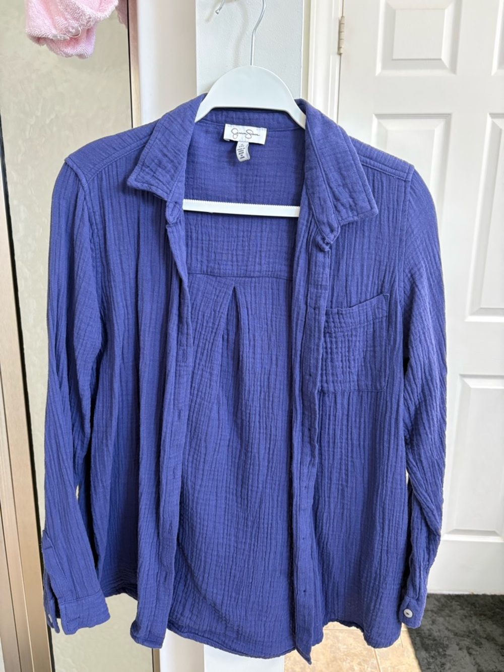 Jessica Simpson Lavender-Purple Textured Button Shirt